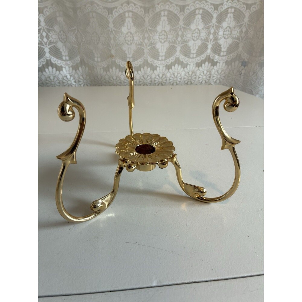 Vintage PartyLite Versailles Gold Plated Taper Candle Holder Base Centerpiece